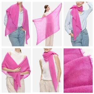 Ovcio CloudPuff 100% Cashmere Scarf Fuchsia Pink Diamond Wrap